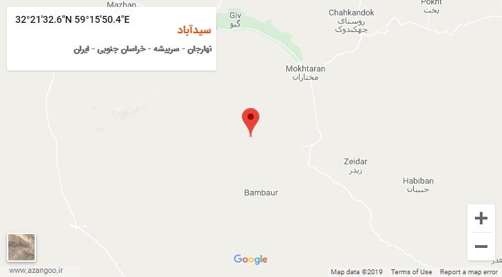 روستای سیدآباد بر روی نقشه