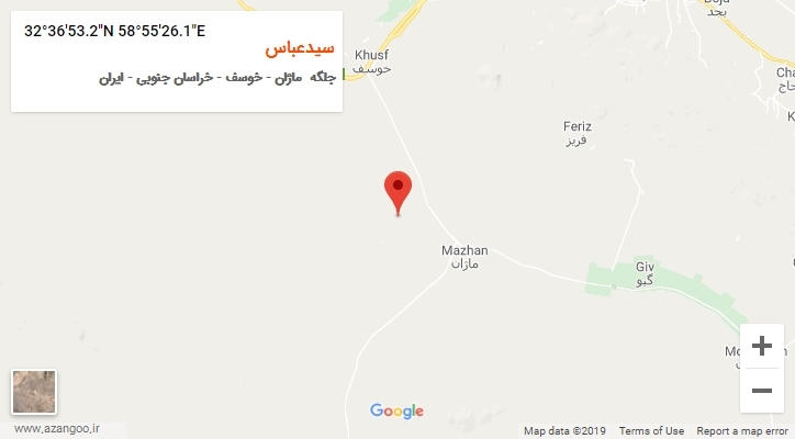 روستای سیدعباس بر روی نقشه