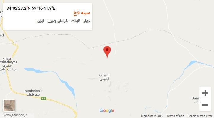 روستای سینه لاخ بر روی نقشه