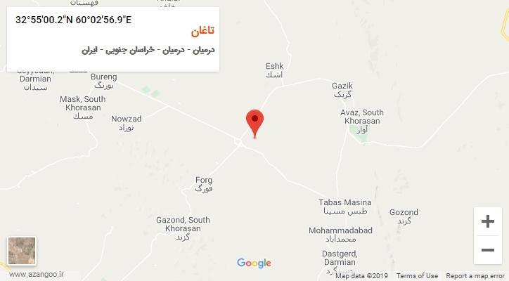 روستای تاغان بر روی نقشه