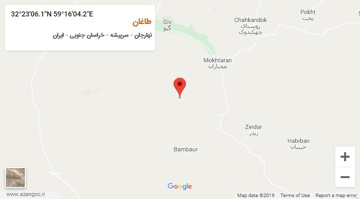 روستای طاغان بر روی نقشه
