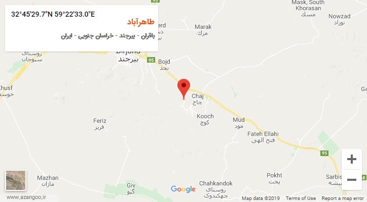 روستای طاهرآباد بر روی نقشه