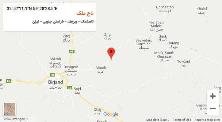روستای تاج ملک بر روی نقشه