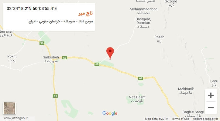 روستای تاج میر بر روی نقشه