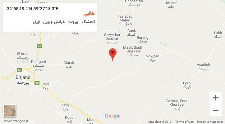 روستای طالبی بر روی نقشه