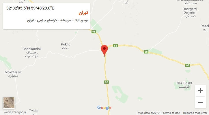 روستای تبران بر روی نقشه