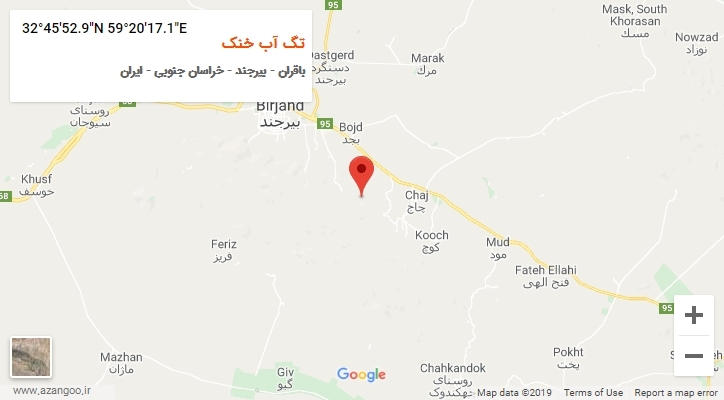 روستای تگ آب خنک بر روی نقشه