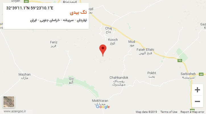 روستای تگ بیدی بر روی نقشه