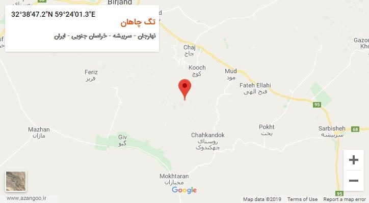 روستای تگ چاهان بر روی نقشه