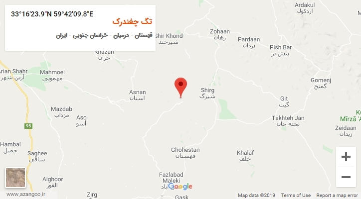 روستای تگ چغندرک بر روی نقشه
