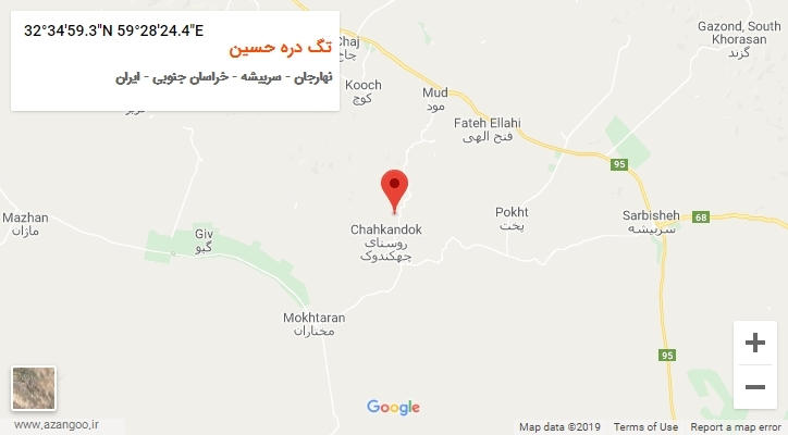 روستای تگ دره حسین بر روی نقشه