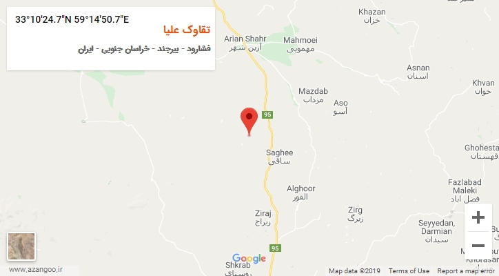 روستای تقاوک علیا بر روی نقشه