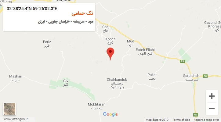 روستای تگ حمامی بر روی نقشه