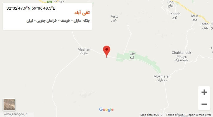 روستای تقی آباد بر روی نقشه