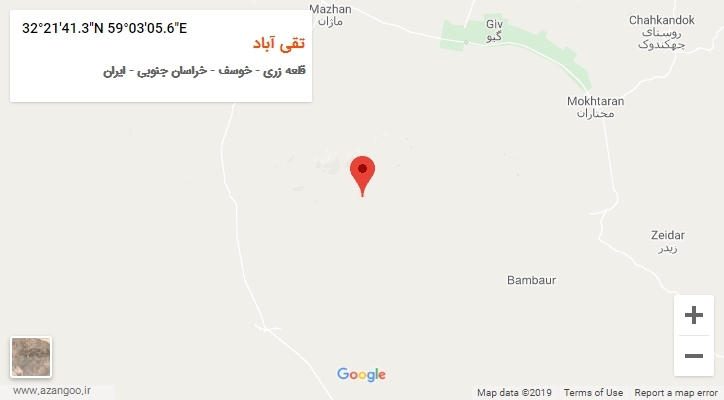 روستای تقی آباد بر روی نقشه