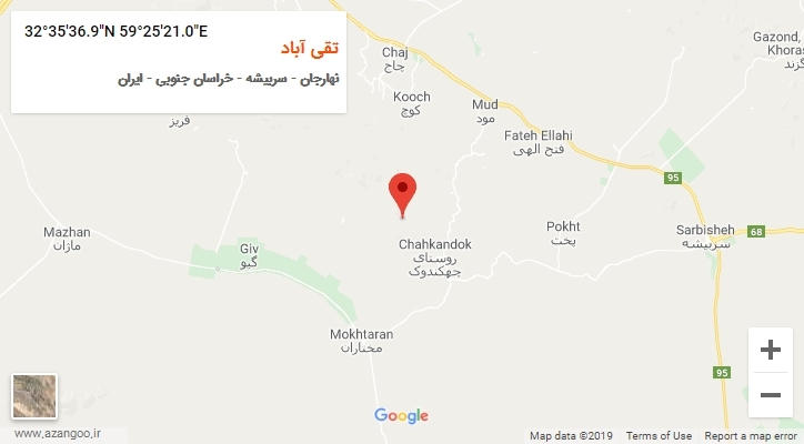 روستای تقی آباد بر روی نقشه