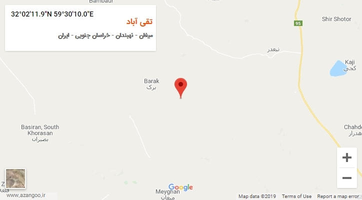 روستای تقی آباد بر روی نقشه