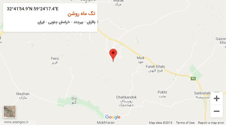 روستای تگ ماه روشن بر روی نقشه