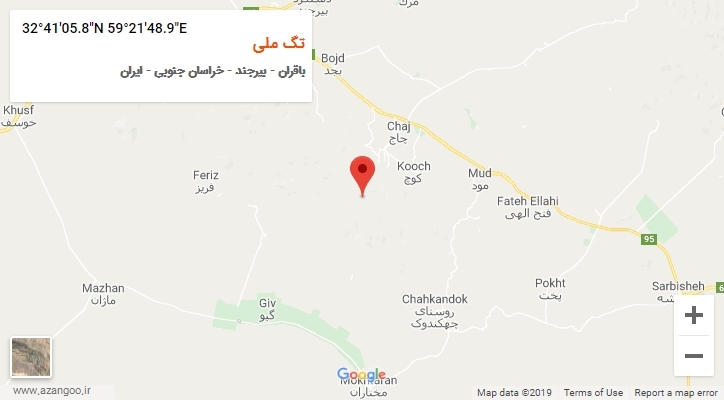 روستای تگ ملی بر روی نقشه