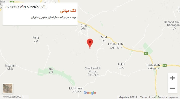 روستای تگ میانی بر روی نقشه