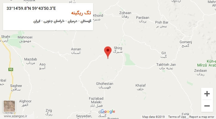 روستای تگ ریگینه بر روی نقشه