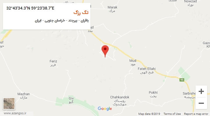 روستای تگ رزگ بر روی نقشه