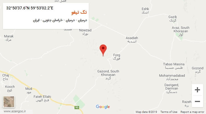 روستای تگ تیغو بر روی نقشه