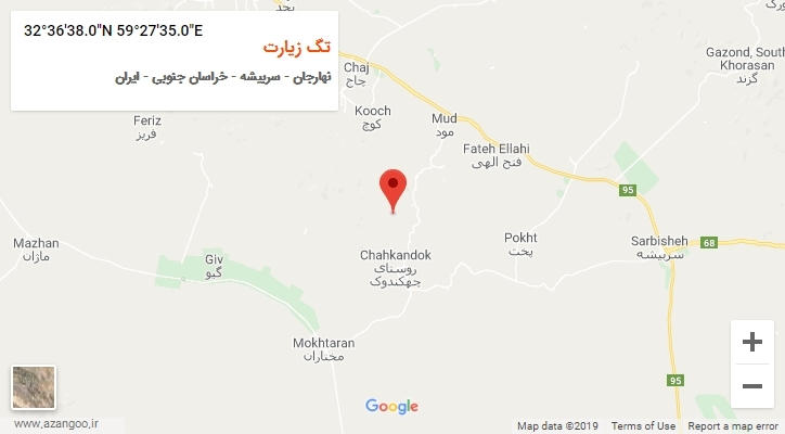 روستای تگ زیارت بر روی نقشه