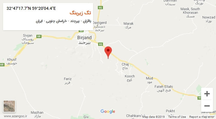 روستای تگ زیربنگ بر روی نقشه
