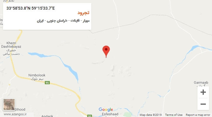 روستای تجرود بر روی نقشه