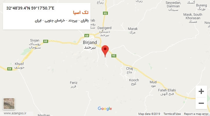 روستای تک اسیا بر روی نقشه