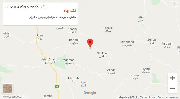 روستای تک چاه بر روی نقشه