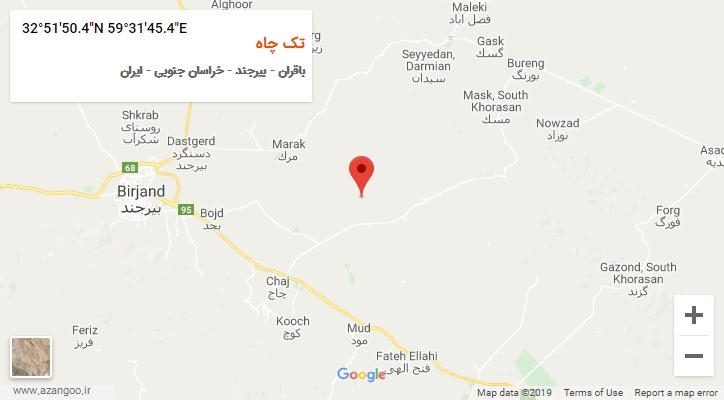 روستای تک چاه بر روی نقشه