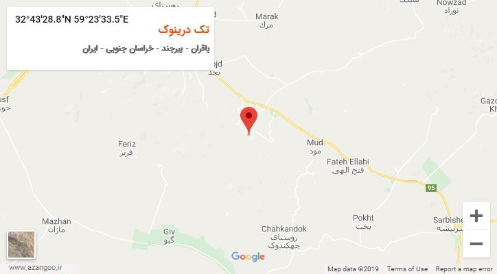 روستای تک درینوک بر روی نقشه