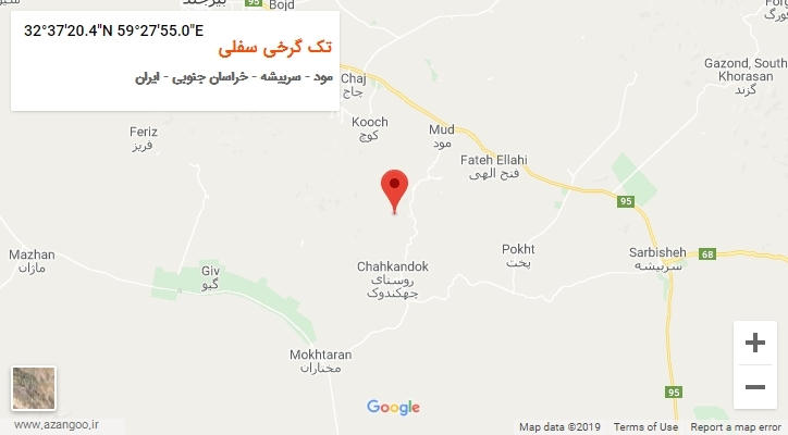 روستای تک گرخی سفلی بر روی نقشه
