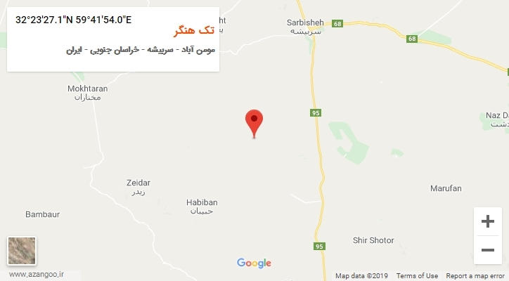 روستای تک هنگر بر روی نقشه