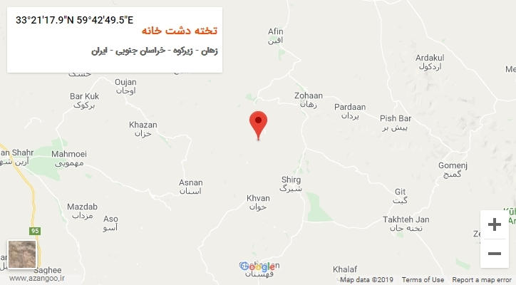 روستای تخته دشت خانه بر روی نقشه
