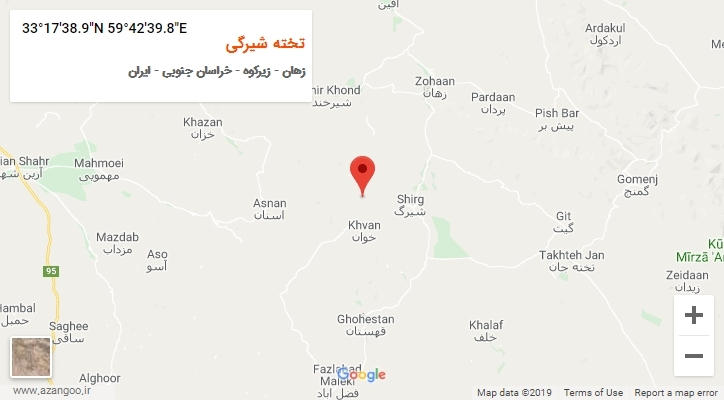 روستای تخته شیرگی بر روی نقشه