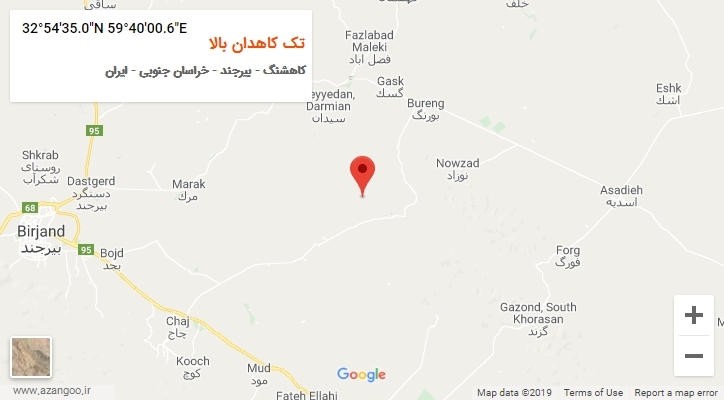 روستای تک کاهدان بالا بر روی نقشه