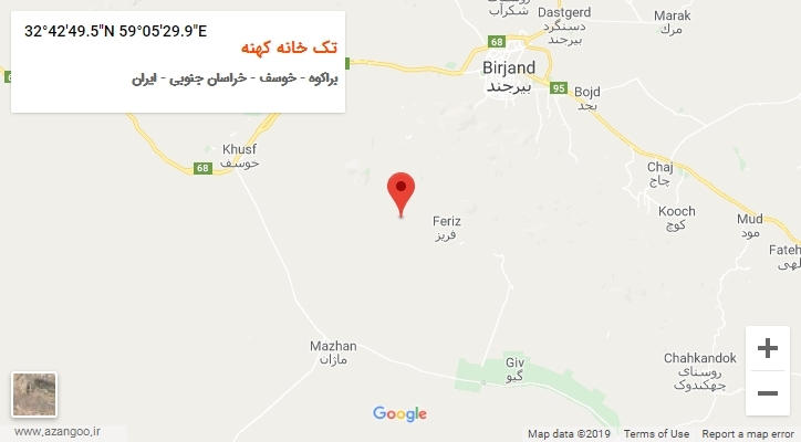 روستای تک خانه کهنه بر روی نقشه