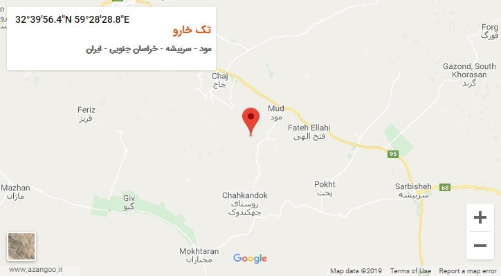 روستای تک خارو بر روی نقشه