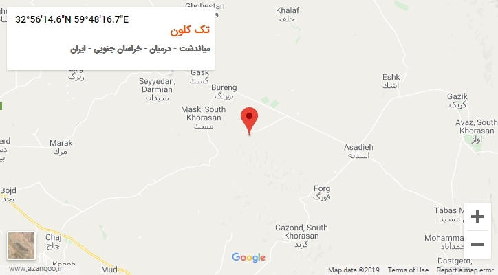 روستای تک کلون بر روی نقشه