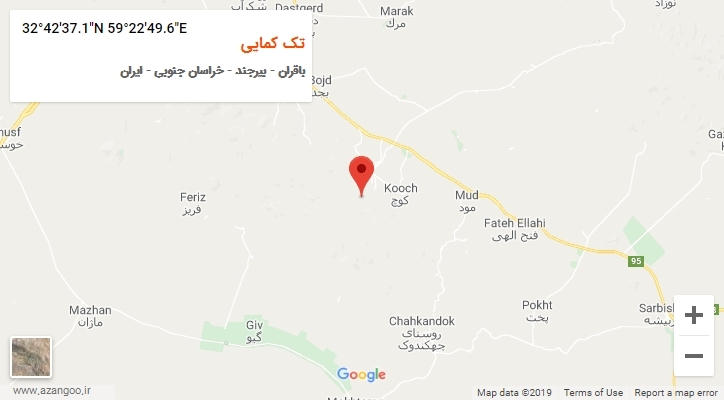 روستای تک کمایی بر روی نقشه