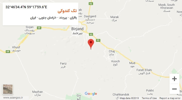 روستای تک کندوکی بر روی نقشه