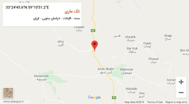 روستای تک ماری بر روی نقشه