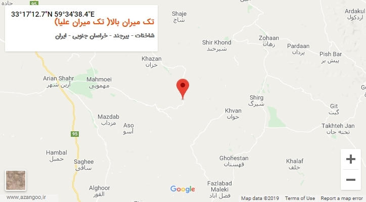 روستای تک میران بالا( تک میران علیا) بر روی نقشه