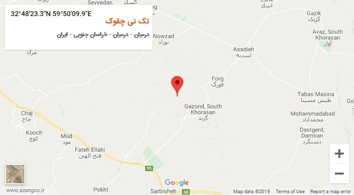 روستای تک نی چقوک بر روی نقشه