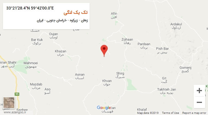 روستای تک یک لنگی بر روی نقشه