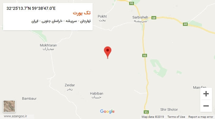 روستای تک یورت بر روی نقشه