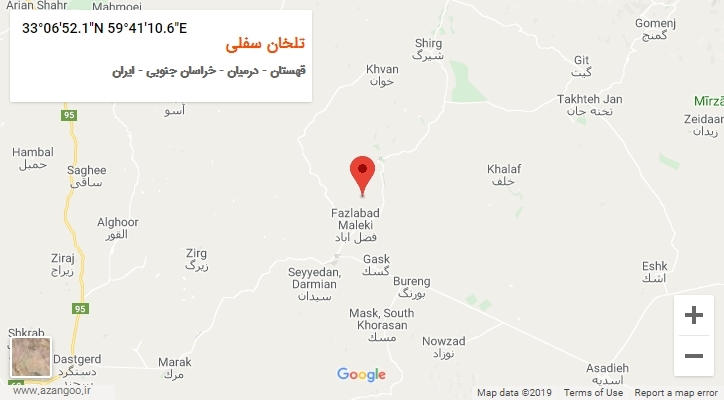 روستای تلخان سفلی بر روی نقشه